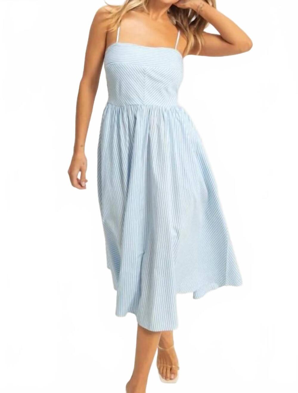 NEW HYFVE striped spaghetti strap dress in sky blue